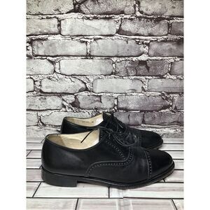 Brass Boot Black Leather Derby Cap Toe Lace Up Dress Shoes Men’s Sz 8.5M US/42EU